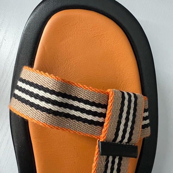 Burberry Icon Striped Sandals Woman’s Size 41 - Picture 2 of 5